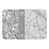 Luxury Silver Dollars Interior Marble Glitter Show Badmat (Voorkant)