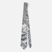 Luxury Silver Dollars Marble Glitter Stropdas (Voorkant)