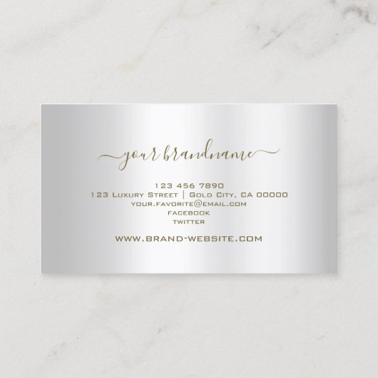 Luxury Silver en Gold met Tiny Diamond Graphic Visitekaartje (Achterkant)