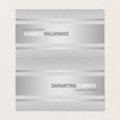 Luxury Silver Faux Textured Professional Visitekaartje (Buitenkant ongevouwen)