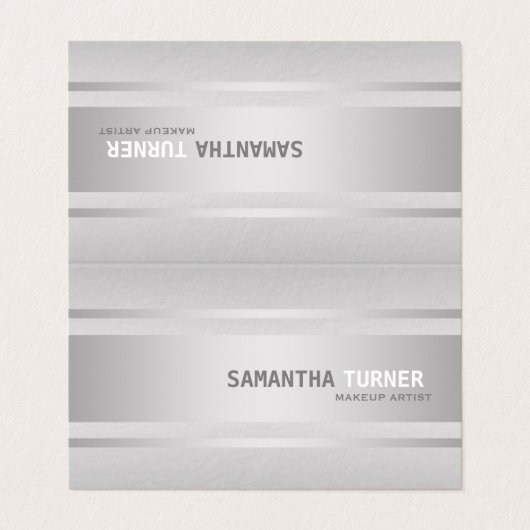 Luxury Silver Faux Textured Professional Visitekaartje (Buitenkant ongevouwen)