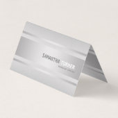 Luxury Silver Faux Textured Professional Visitekaartje (Achterkant)