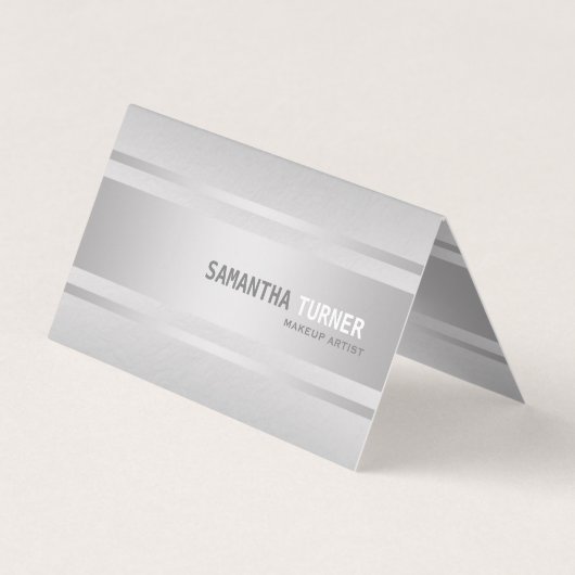 Luxury Silver Faux Textured Professional Visitekaartje (Achterkant)