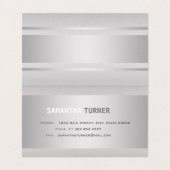 Luxury Silver Faux Textured Professional Visitekaartje (Binnenkant ongevouwen)