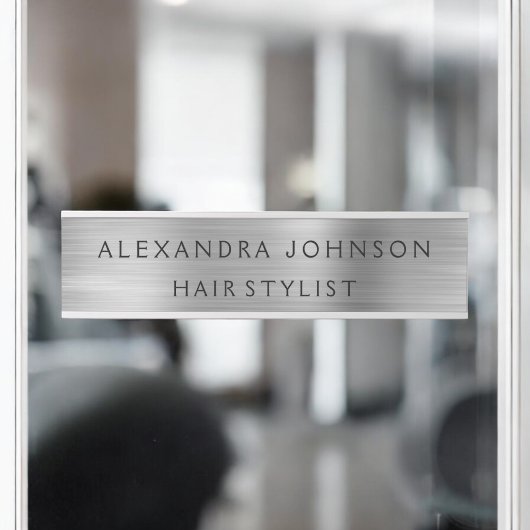 Luxury Silver Foil Modern Business Deurbordje