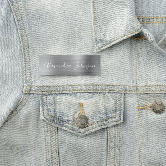 Luxury Silver Foil Modern Naamplaatje (In situ)