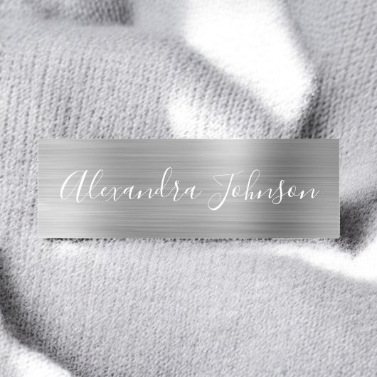 Luxury Silver Foil Modern Naamplaatje