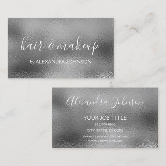 Luxury Silver Foil Professional Visitekaartje (Voorkant / Achterkant)