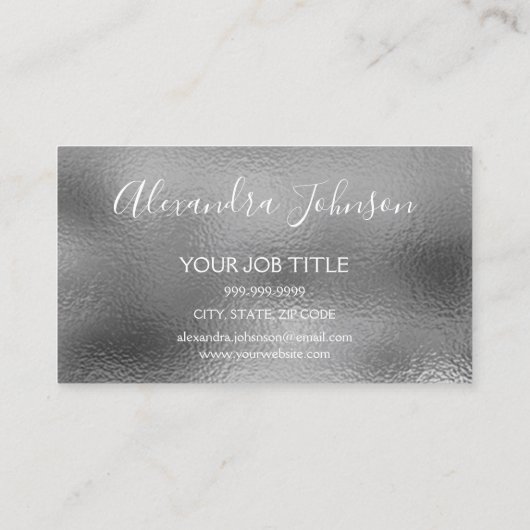 Luxury Silver Foil Professional Visitekaartje (Achterkant)
