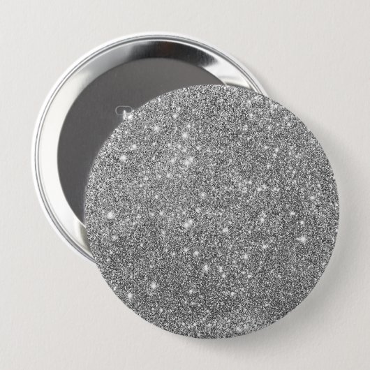 Luxury Silver Glitter Button (Voorkant /achterkant)