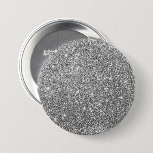 Luxury Silver Glitter Button (Voorkant /achterkant)