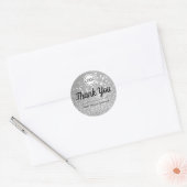 Luxury Silver Glitter Elegant Minimalist Hartelijk Ronde Sticker (Envelop)