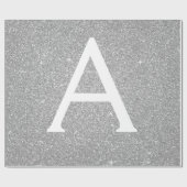 Luxury Silver Glitter en Sparkle Monogram Cadeaupapier (Vlak)