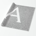 Luxury Silver Glitter en Sparkle Monogram Cadeaupapier<br><div class="desc">Luxe Zilveren Faux Glitter en Sparkle Elegant Gift Wrapping Paper. Dit cadeaupapier kan worden aangepast om uw initiaal en voornaam op te nemen voor een cadeaupakket voor een Baby shower,  Vrijgezellenfeest,  vrijgezellenfeest of verjaardagsfeest voor meisjes.</div>