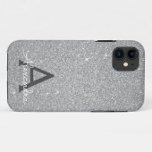 Luxury Silver Glitter en Sparkle Monogram Case-Mate iPhone Case (Achterkant (horizontaal))