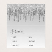 Luxury Silver Glitter en Sparkle Visitekaartje (Binnenkant ongevouwen)