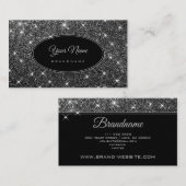 Luxury Silver Glitter Glam Luminous Stars Elegant Visitekaartje (Voorkant / Achterkant)