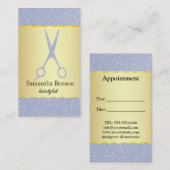 Luxury Silver Glitter Hair Stylist Benoeming Visitekaartje (Voorkant / Achterkant)