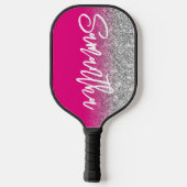 Luxury Silver Glitter Hot Pink Ombre - Aangepast Pickleball Paddle (Achterkant)
