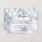 Luxury Silver Glitter Light WEDDING RECEPT Informatiekaartje (Voorkant / Achterkant)