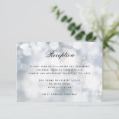 Luxury Silver Glitter Light WEDDING RECEPT Informatiekaartje (Staand voorkant)