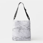 Luxury Silver Glitter Marble Add Text Crossbody Tas (Achterkant)