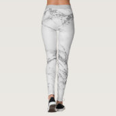 Luxury Silver Glitter Marble Add Text Leggings (Achterkant)