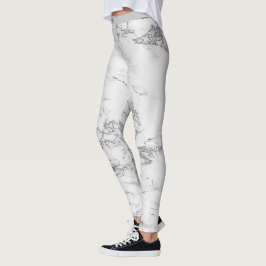 Luxury Silver Glitter Marble Add Text Leggings (Links)
