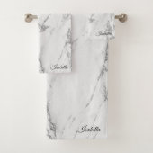 Luxury Silver Glitter Marble Customize Bad Handdoek (Insitu)