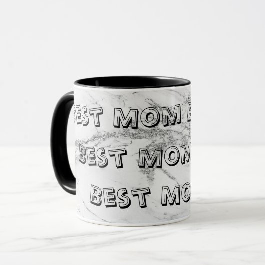 Luxury Silver Glitter Marble Customize Mok (Voorkant links)