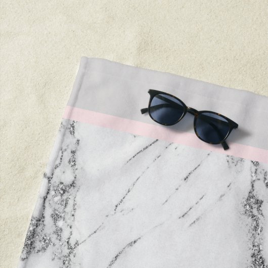 Luxury Silver Glitter Marble Customize Strandlaken (In situ)