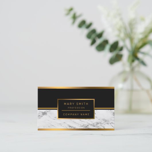 Luxury Silver Glitter Marble Customize Visitekaartje (Staand voorkant)