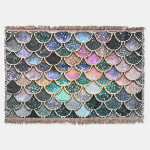 Luxury Silver Glitter Mermaid Scales Deken