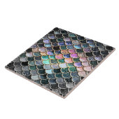 Luxury Silver Glitter Mermaid Scales Tegeltje (Zijkant)