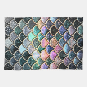 Luxury Silver Glitter Mermaid Scales Theedoek