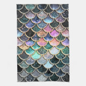 Luxury Silver Glitter Mermaid Scales Theedoek (Verticaal)
