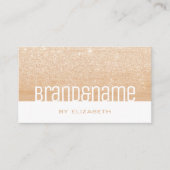 Luxury Silver Glitter Rain Peach Oranje White Glam Visitekaartje (Voorkant)