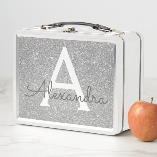 Luxury Silver Glitter & Sparkle Monogram (In situ)