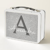 Luxury Silver Glitter & Sparkle Monogram (Achterkant)