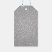 Luxury Silver Glitter & Sparkle Monogram Cadeaulabel (Achterkant)