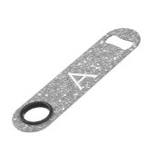 Luxury Silver Glitter & Sparkle Monogram Speed Flessenopener (Voorkant Gekanteld)