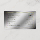 Luxury Silver Gold Decor met monogram en Logo Visitekaartje (Achterkant)