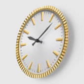 Luxury Silver & Gold Elegant Minimalist Grote Klok (Hoek)