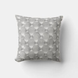 Luxury Silver Gray Tufted Leather Opulent Glam Kussen