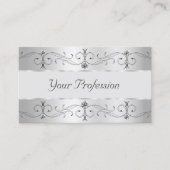 Luxury Silver Grey  Borders Joden voegen foto toe Visitekaartje (Voorkant)