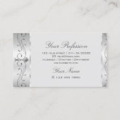 Luxury Silver Grey  Borders Juwelen Ornamenten Visitekaartje (Achterkant)