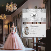 Luxury Silver Grey  Borders Logo en foto's Visitekaartje