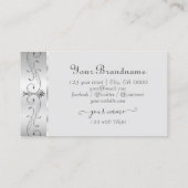 Luxury Silver Grey  Borders Visitekaartje (Achterkant)