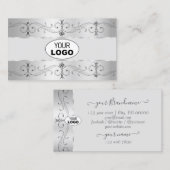 Luxury Silver Grey  Grenzen Juwelen met Logo Visitekaartje (Voorkant / Achterkant)