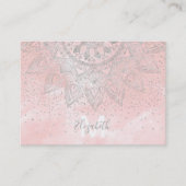 Luxury Silver Grey mandala confetti design Visitekaartje (Voorkant)